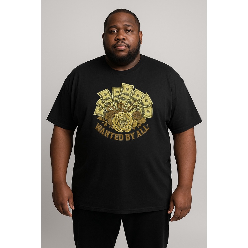 Brooklyn Vertical Black Graphic T-Shirt Money Rose Wanted By All‎ 3XL